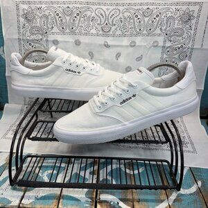 Adidas 3MC Vulc B22705 White Canvas Lace-Up Athletic Shoes Sneakers Men's 11.5
